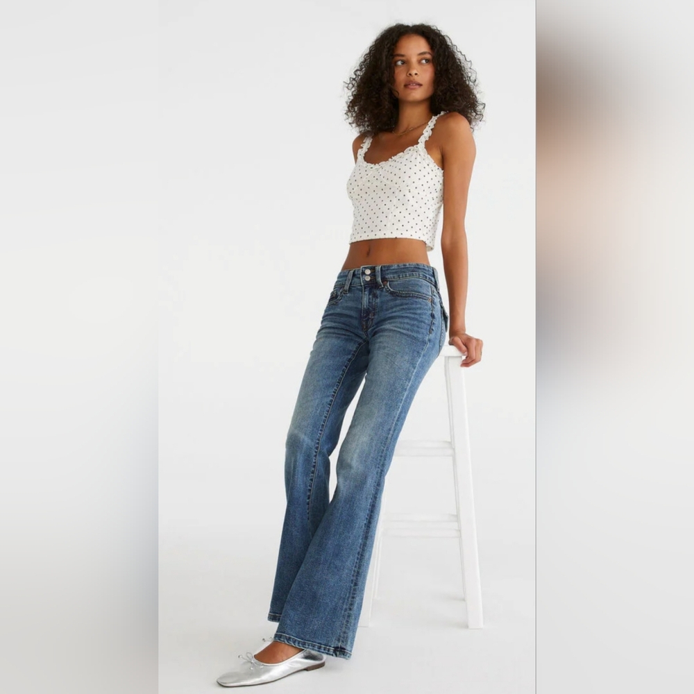 Aeropostale Women's Hailey Flare Mid-Rise Blue Jeans Size 13/14 Long GUC
